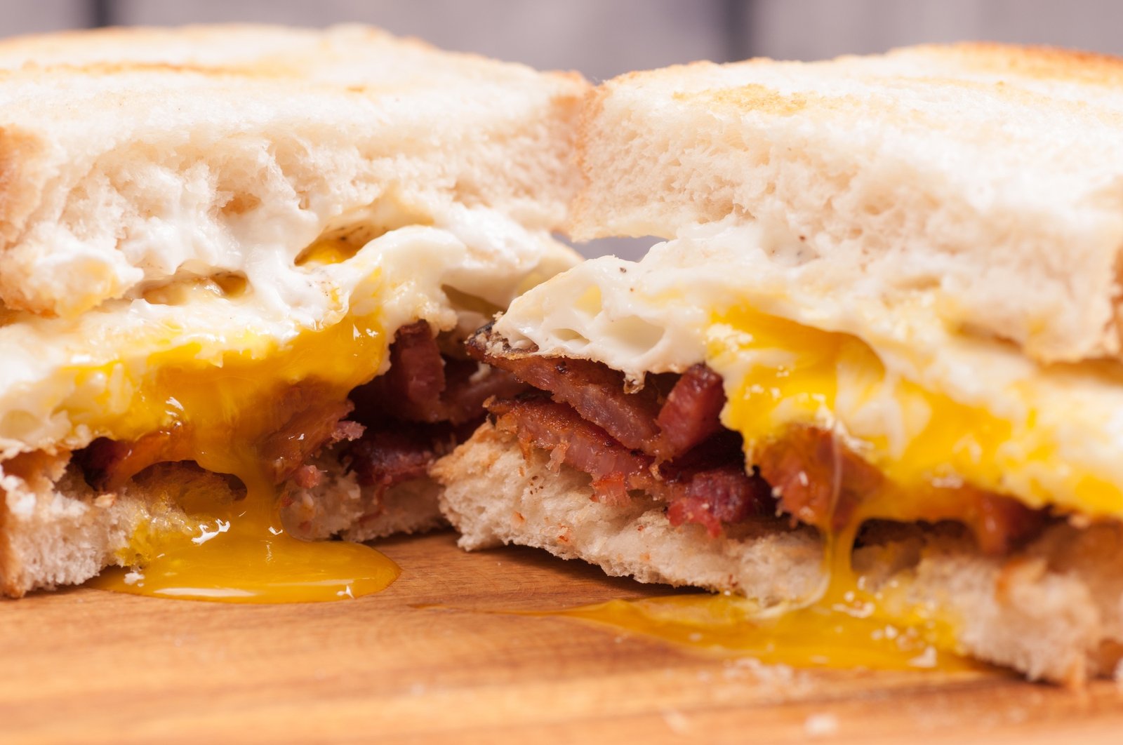 toasted egg and bacon sandwich